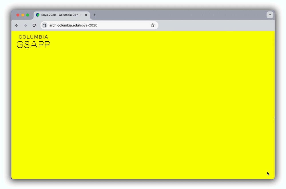 2020 End of Year Show website